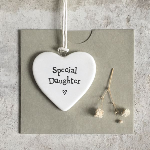 Special Daughter - Small Hanging Porcelain Heart